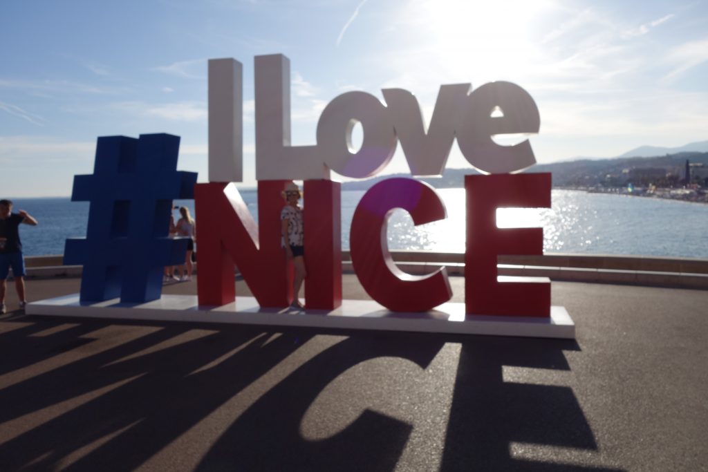 I love Nice sign in the Vieille Ville in Nice