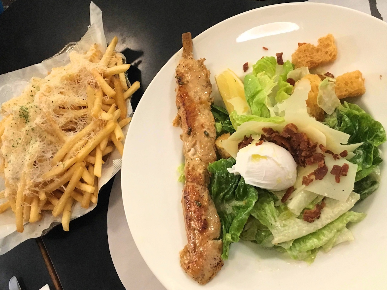 ps cafe caesar salad and truffle fries
