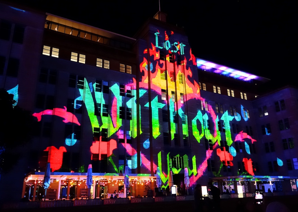 VIVID light festival artwork in the Circular Quay area