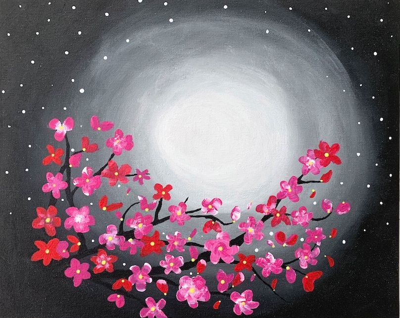 flowers at midnight painting